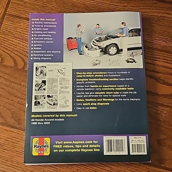 Haynes Honda Accord 1998-2002 Repair Manual H42014 - Picture 3 of 4